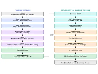 End-to-end flowchart: two-phase EfficientNet-B0 training pipeline and the ONNX/WebAssembly in-browser deployment pipeline.